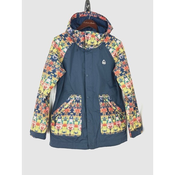 Burton Eastfall Jacket Womens M Blue Kaliedoscope Mood Indigo Snowboard Coat Hng - Picture 3 of 12